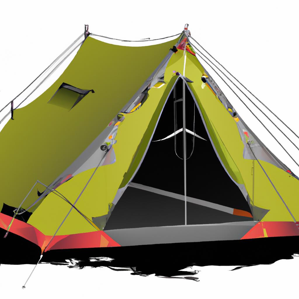 A serene camping site nestled in the woods, with tents pitched on lush green grass. A crackling campfire burns brightly, casting a warm glow under a starlit sky. Twinkling lanterns illuminate the cozy scene, inviting adventurers to relax and unwind.