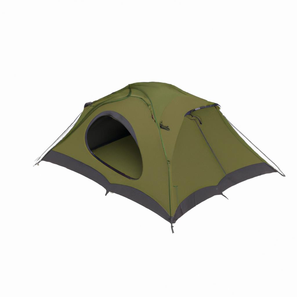 A peaceful campsite nestled among tall trees, with a colorful tent pitched on well-groomed grass. Smoke rises from a nearby campfire, as friends gather around, enjoying the serene outdoor setting. Hiking gear scattered around, ready for adventure.