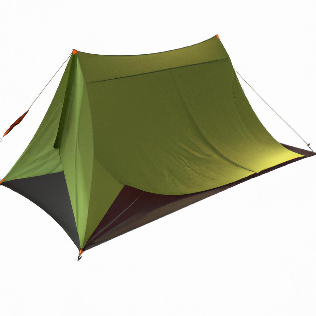 A scenic camping site with a colorful tent pitched in a lush green landscape surrounded by tall trees. A campfire crackles nearby under the starry night sky, creating a warm and inviting atmosphere for outdoor adventures.
