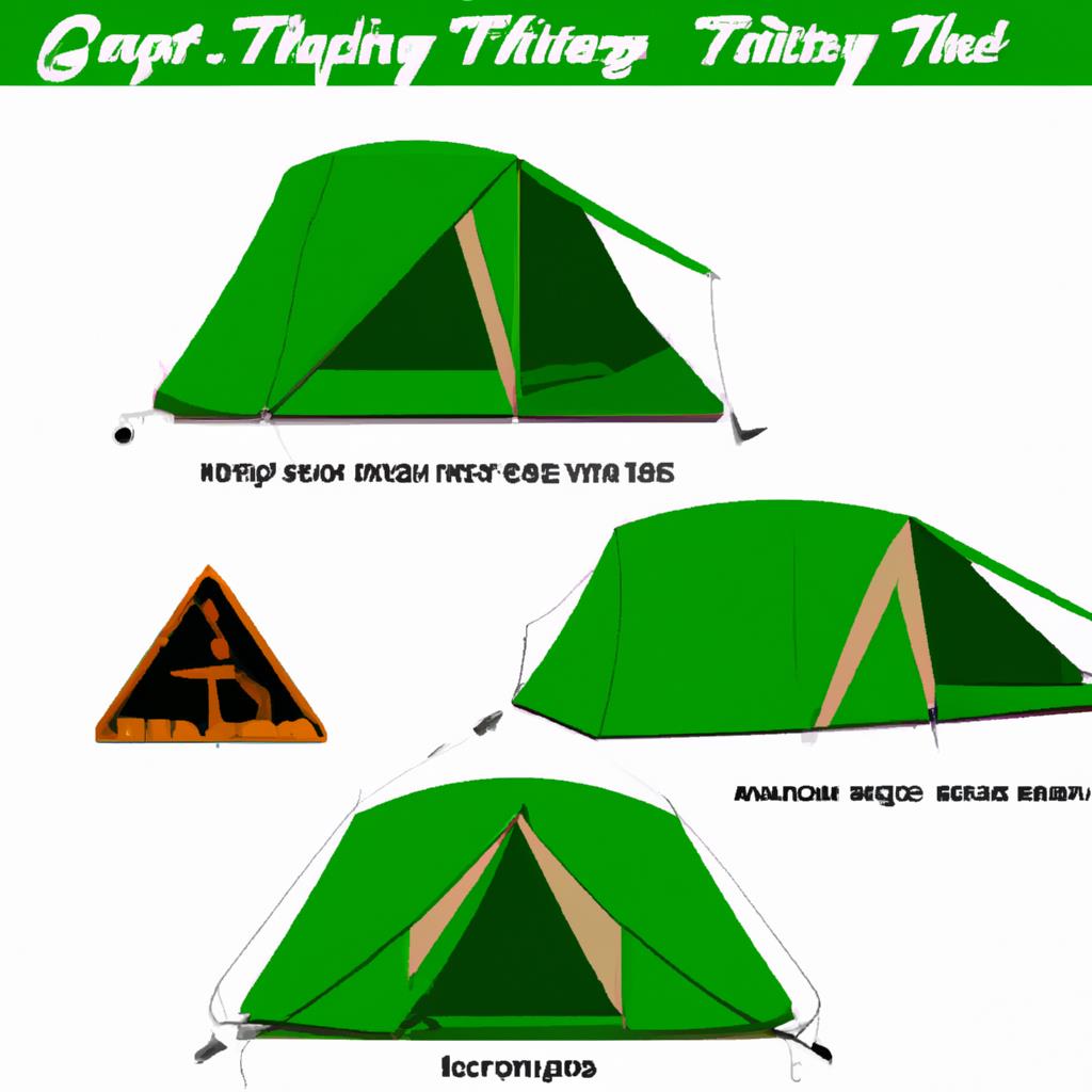 A tenting and camping site situated in a lush forest, with colorful tents pitched on a grassy field. A campfire burns brightly, surrounded by unoccupied chairs. The sun sets in the background, casting a warm glow over the serene scene.