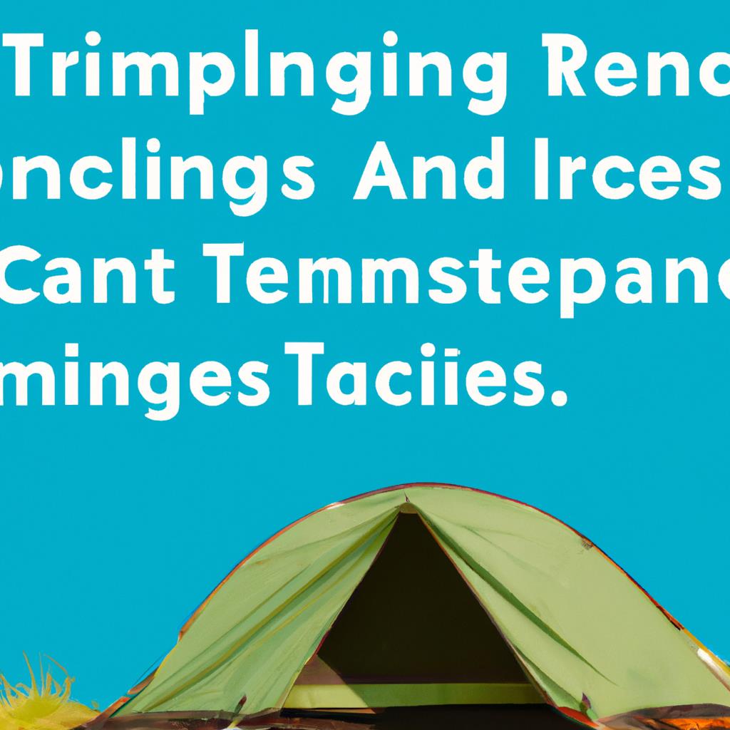 ^A serene campsite with a tent pitched under towering trees, a glowing campfire, and a starry night sky above. Comfortable camping chairs and a rustic picnic table complete the inviting scene, perfect for a peaceful outdoor retreat.^