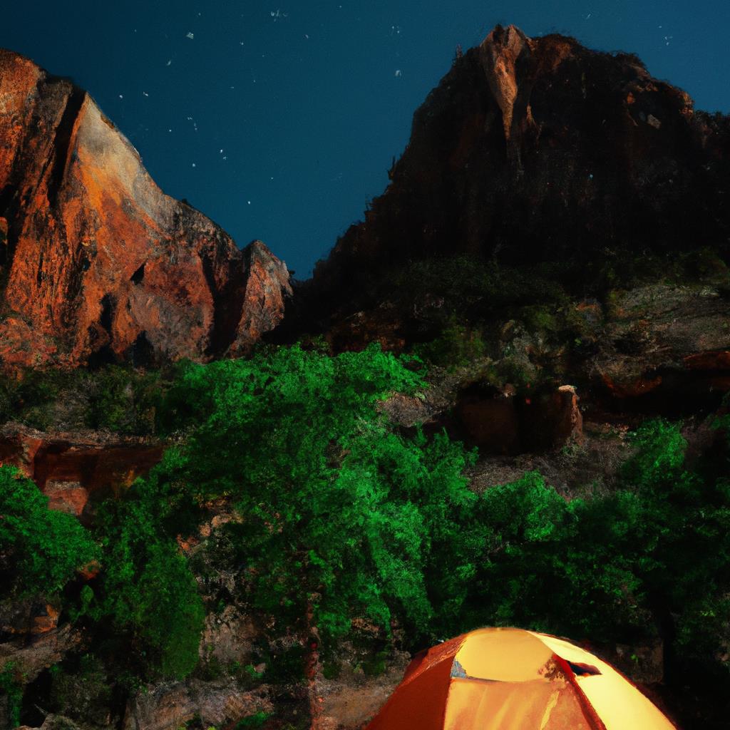 camping, stars, Zion National Park, outdoors, nature