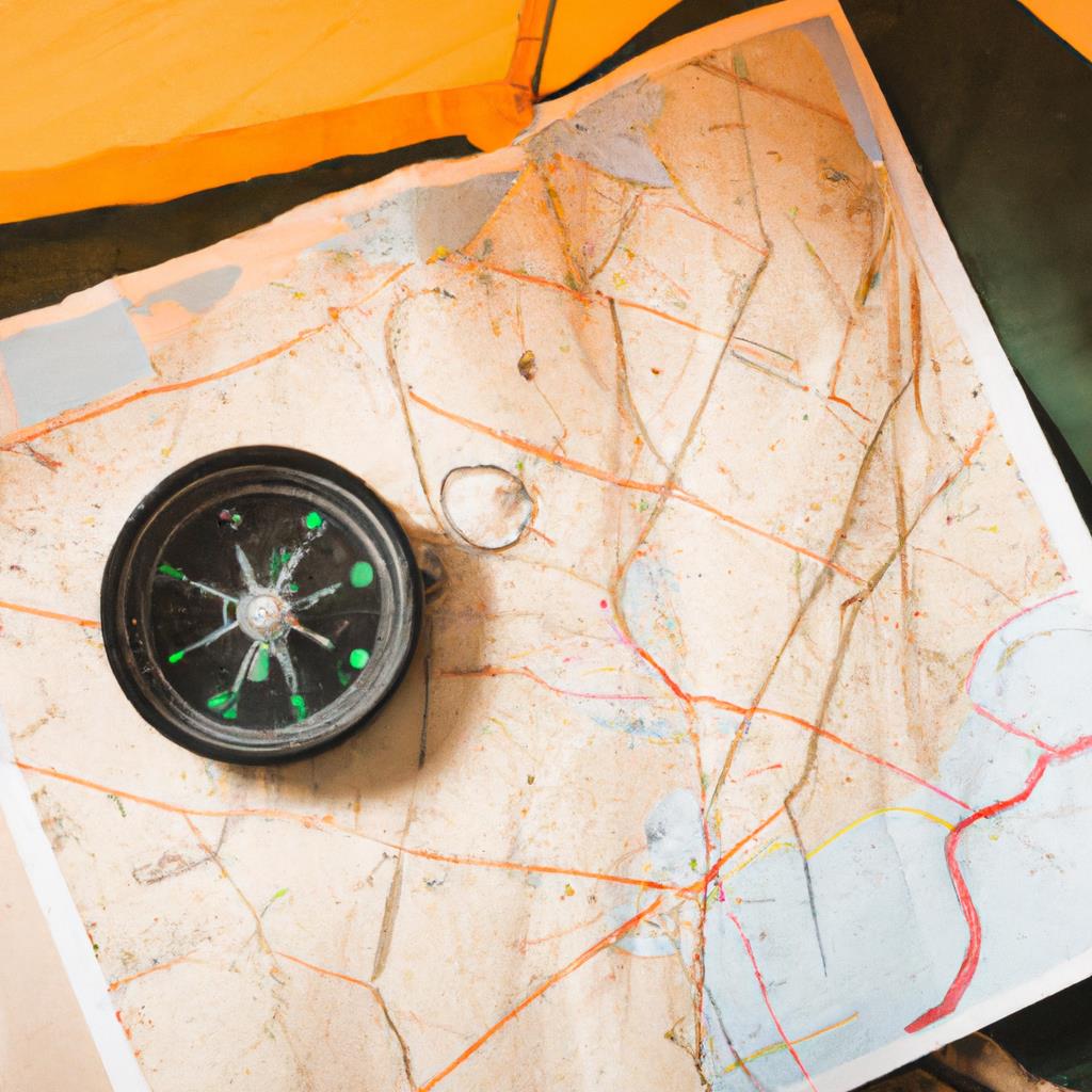 wilderness, camping, compass, map, navigation