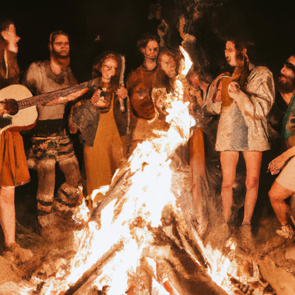 1. Campfire singing 2. Outdoor music 3. Bonfire tunes 4. Campfire songs 5. Music around the fire