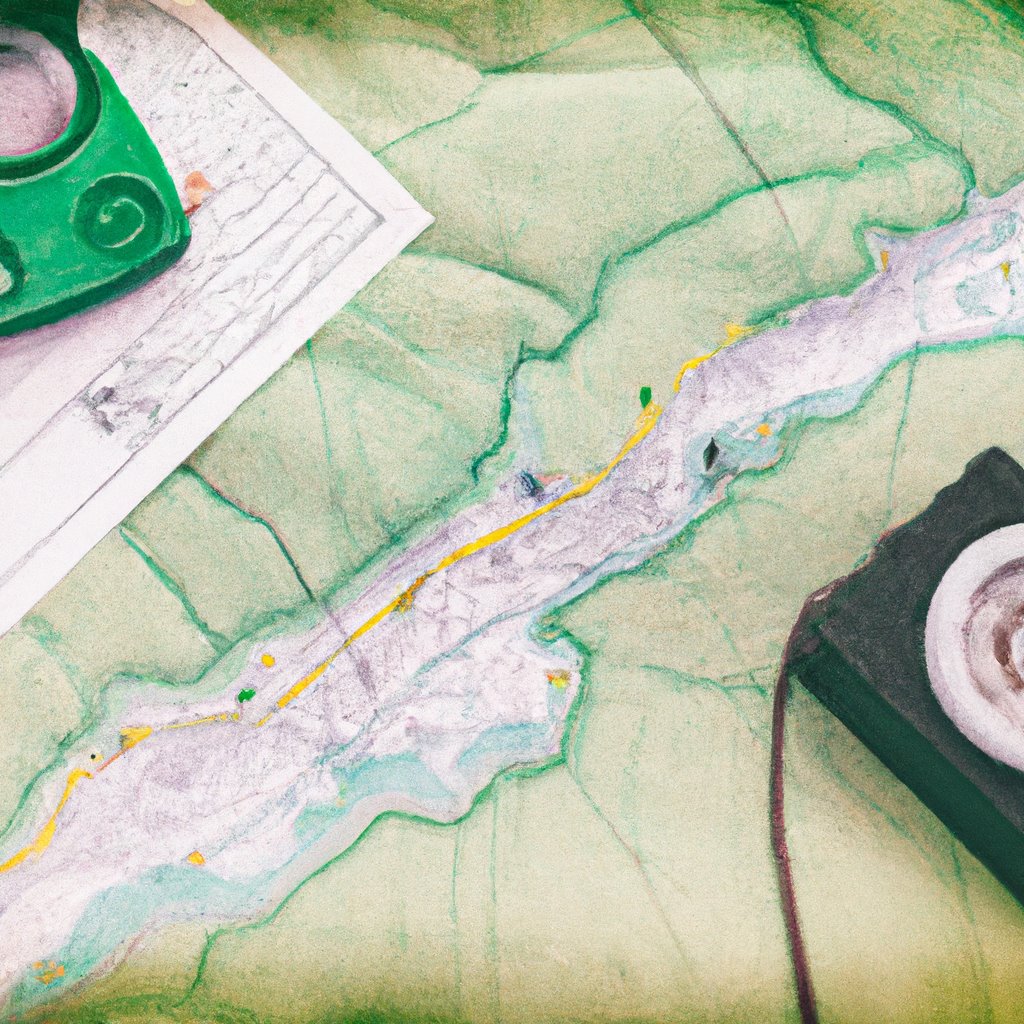 map, compass, navigation, camping, tenting