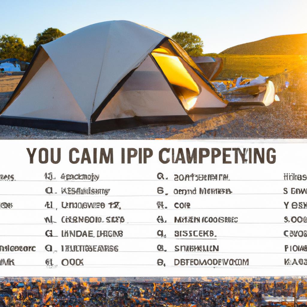 camping, checklist, tent, setup, outdoor